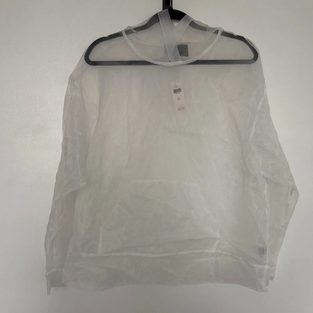 Anthropologie Sheer White Organza Pullover Hooded Top - Picture 2 of 10